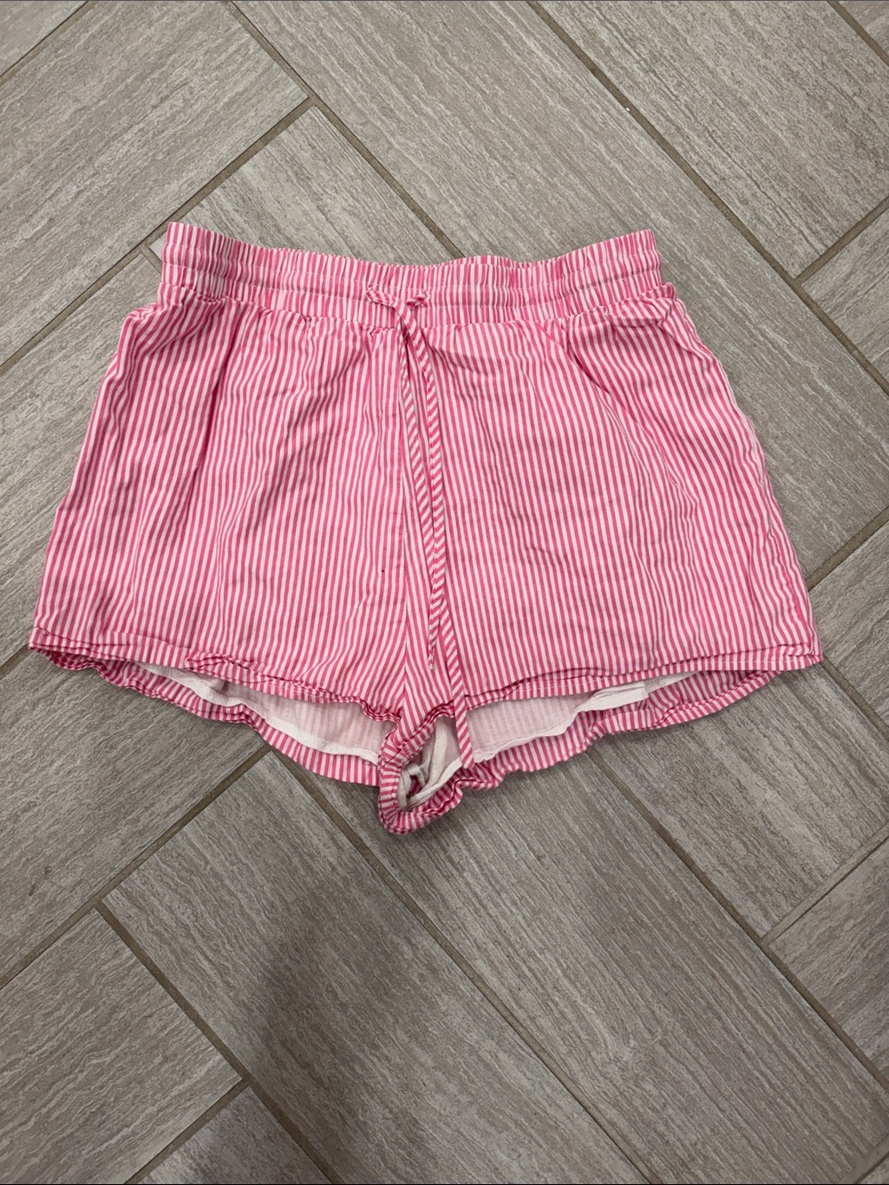 Princess Polly Pink Striped Drawstring Athletic Shorts
